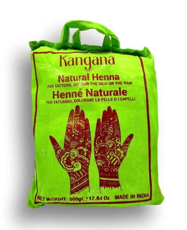 Henné naturale in polvere per capelli e body art - Kangana 500g.